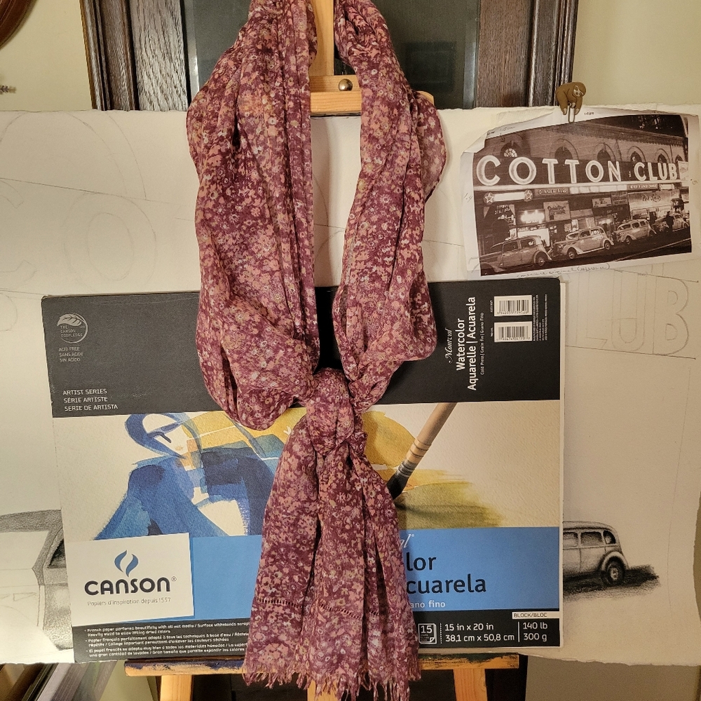 Eddie Bauer Floral Mauve Scarf